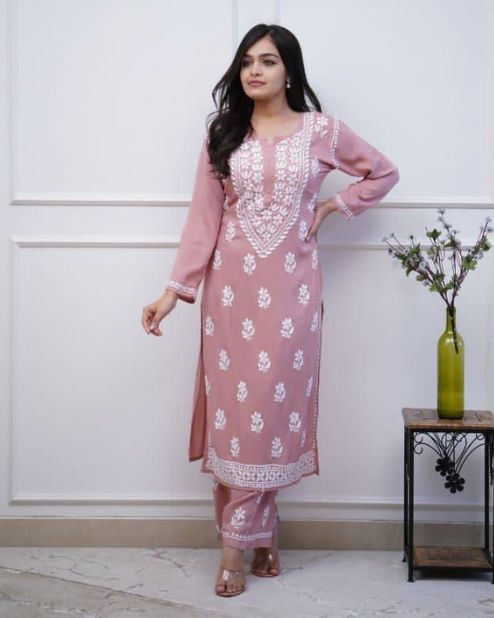 Chicken Embroidery Kurti With Pant