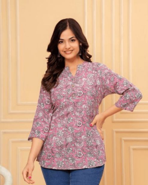 Floral Print Short Kurti